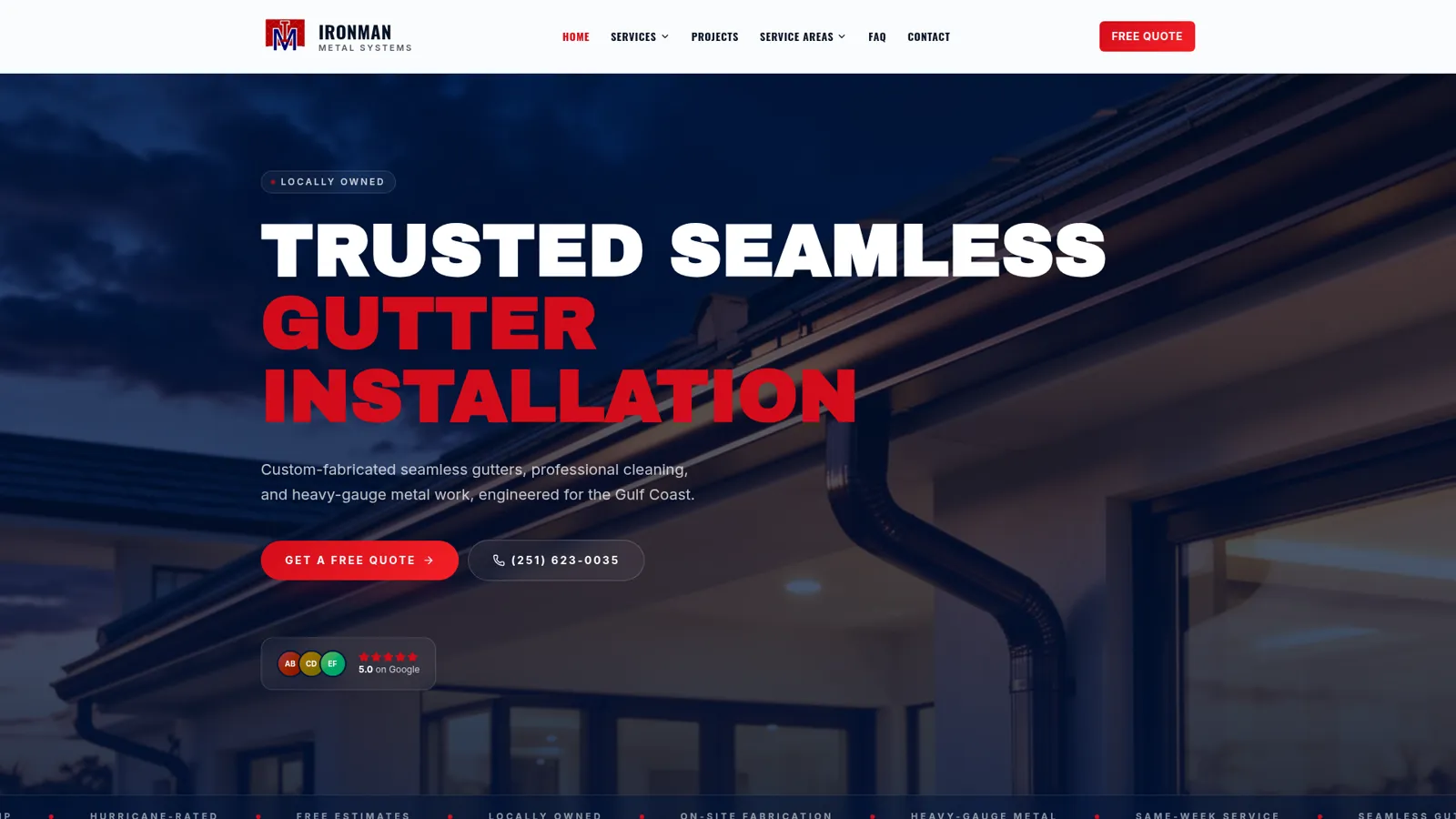Ironman Metal Systems website screenshot