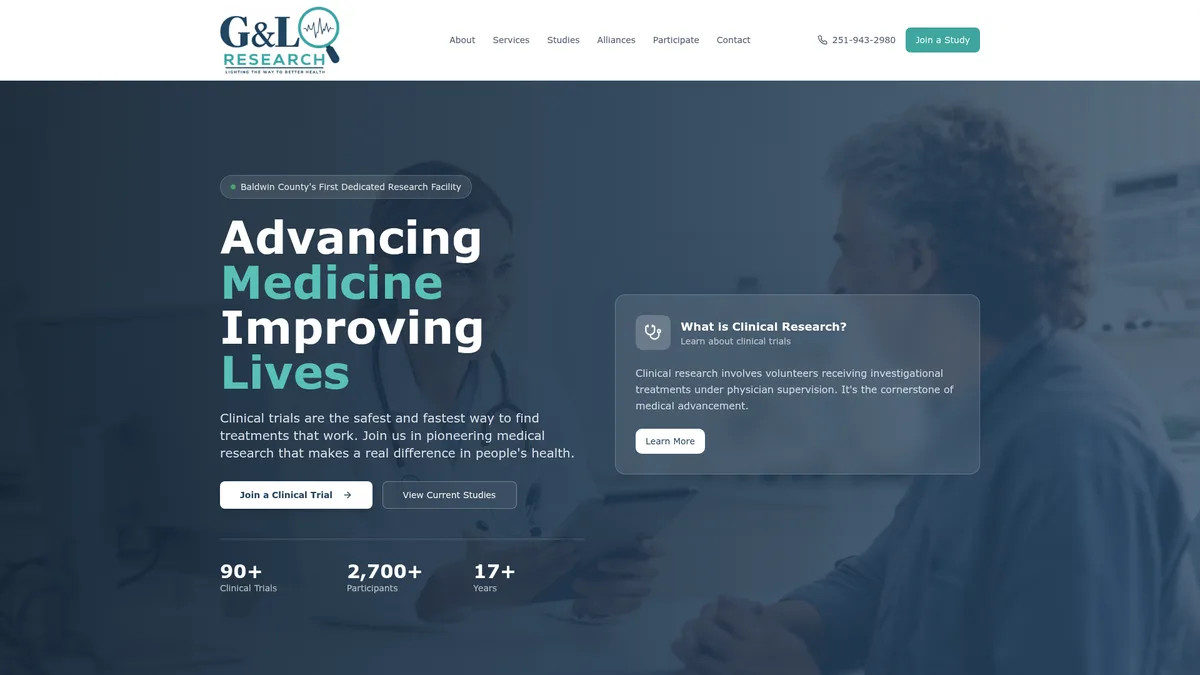 G&L Research website screenshot